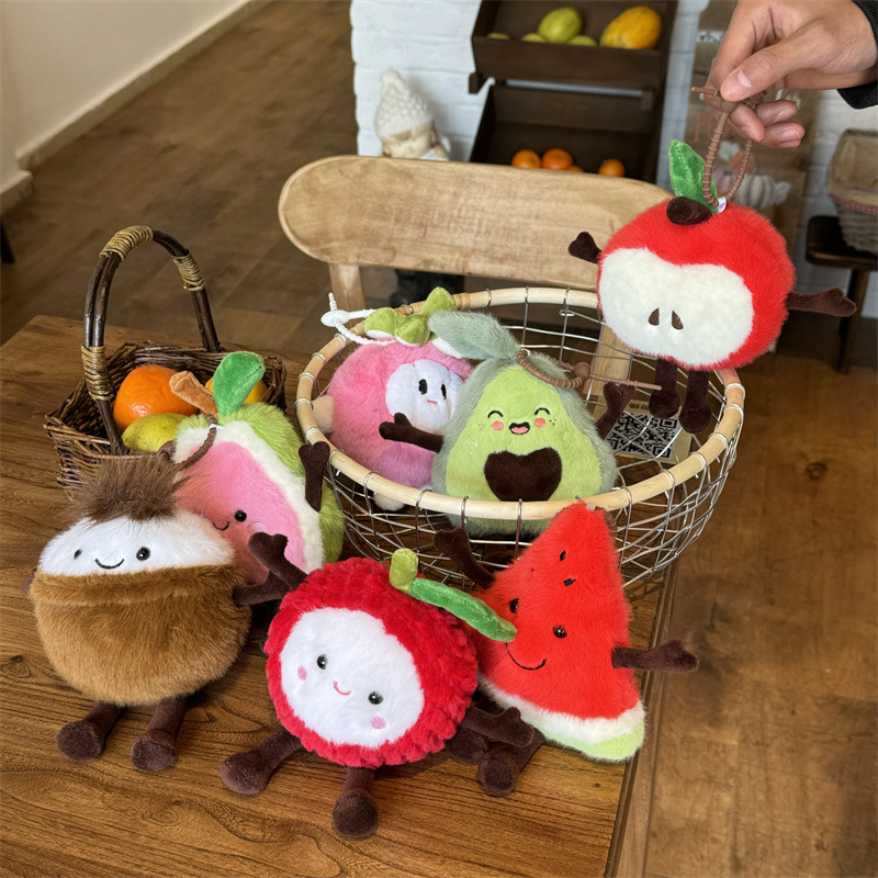 ins风新款可爱趣味创意苹果水果系列包挂件毛绒玩具钥匙扣高颜值详情4