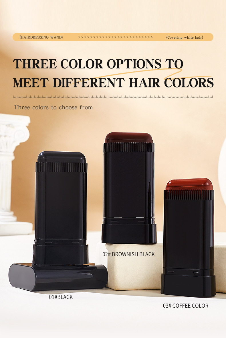 跨境专供MEIDIAN美发棒遮盖白发一次性短效补染剂黑发神器批发详情10