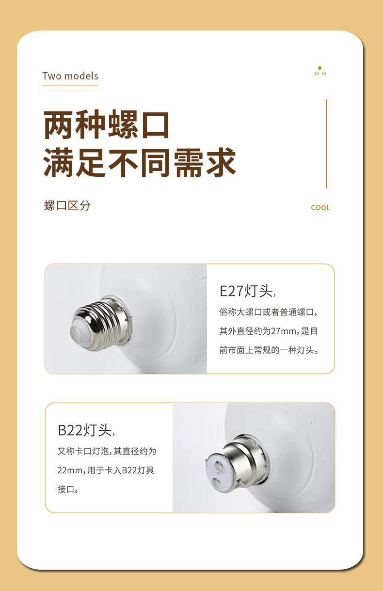 灯泡led节能灯恒流不虚标e27螺口B22卡口大功率厂房白光照明球泡详情9