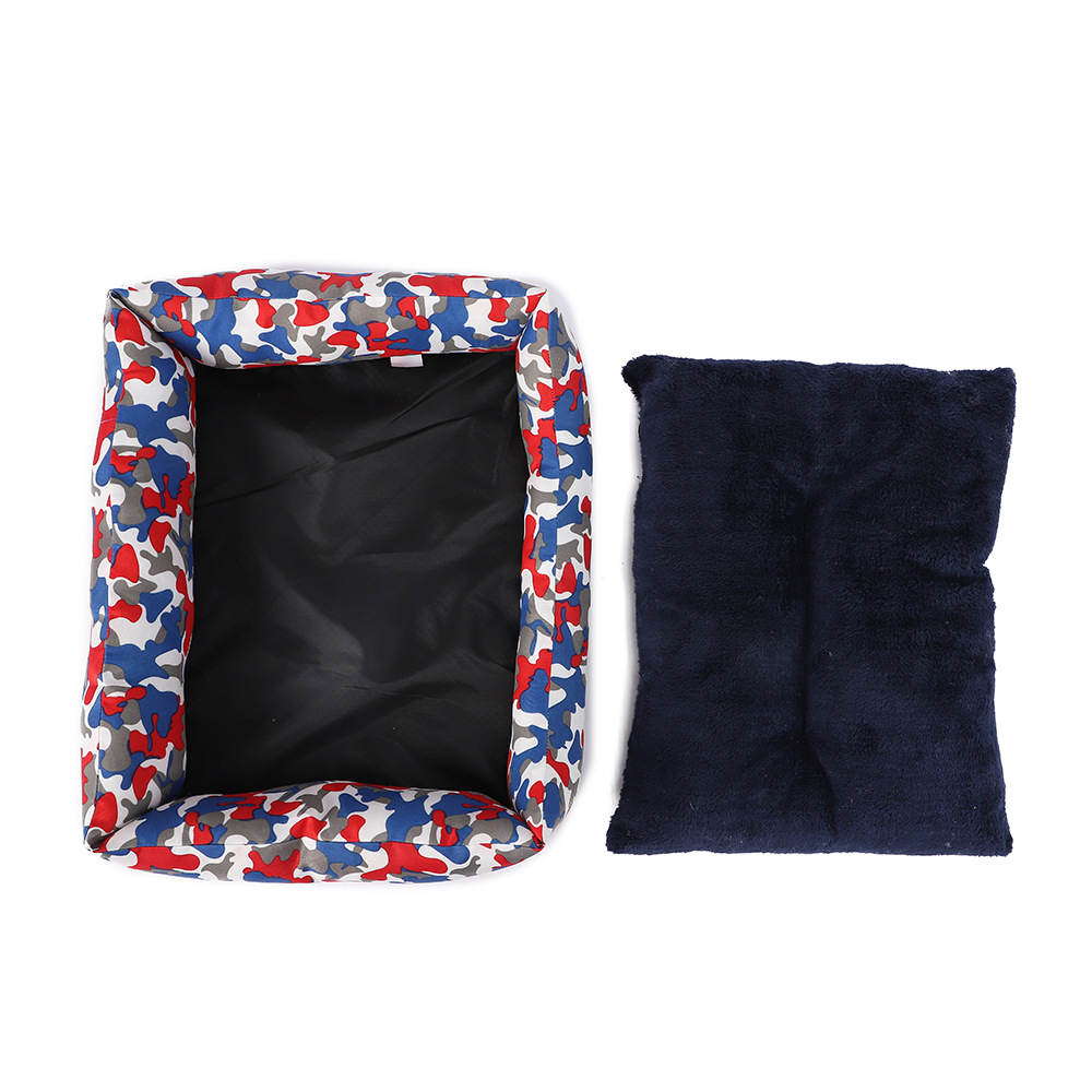 Camouflage PP cotton thickened pet dog bed, winter fleece thickened cat bed sleeping pad, anti-slip bottom filled thickened square pad pic 13