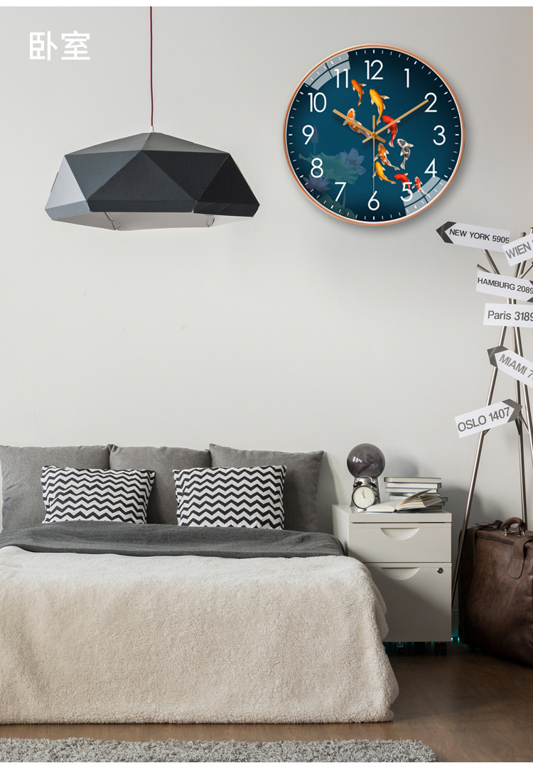 【8英寸20cm】简约家用挂钟客厅轻奢时钟挂墙免打孔创意钟表批发详情7