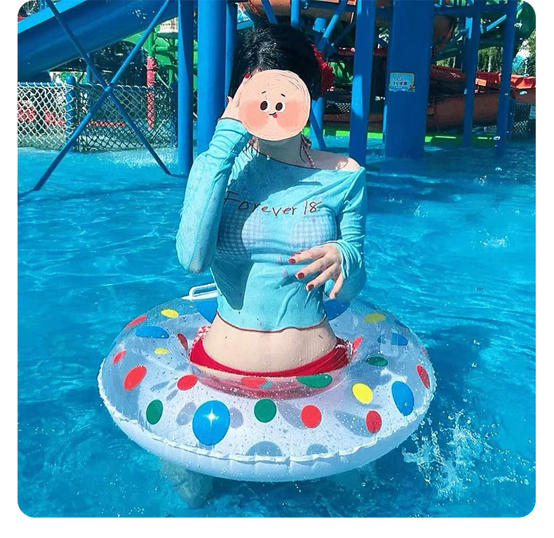 新款可爱圆点游泳圈成人加厚充气腋下圈游泳救生圈水上浮圈现货详情13