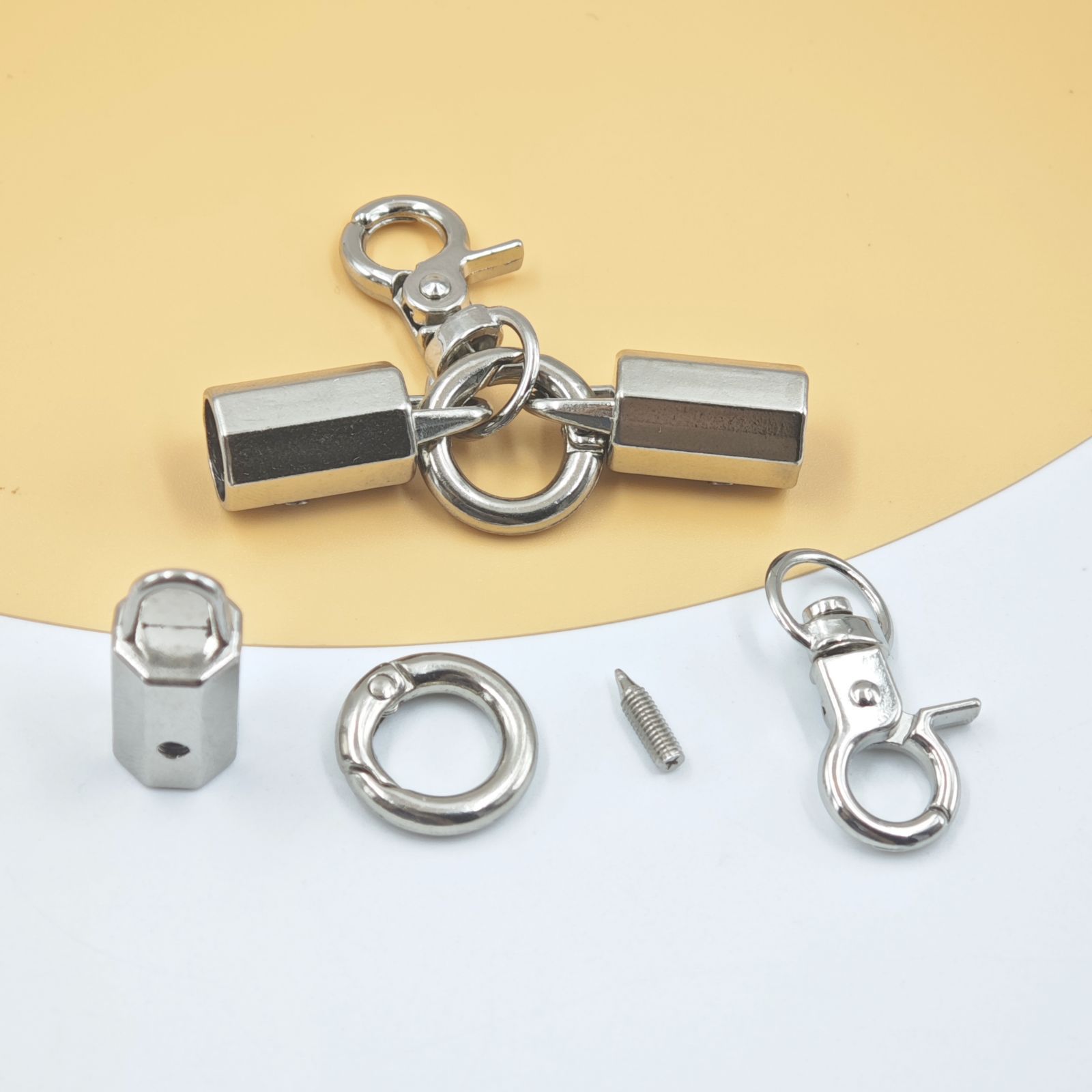 挂镀叻色3分龙虾钳扣六角吊桶手机挂绳弹簧圈套装箱包五金配件详情22