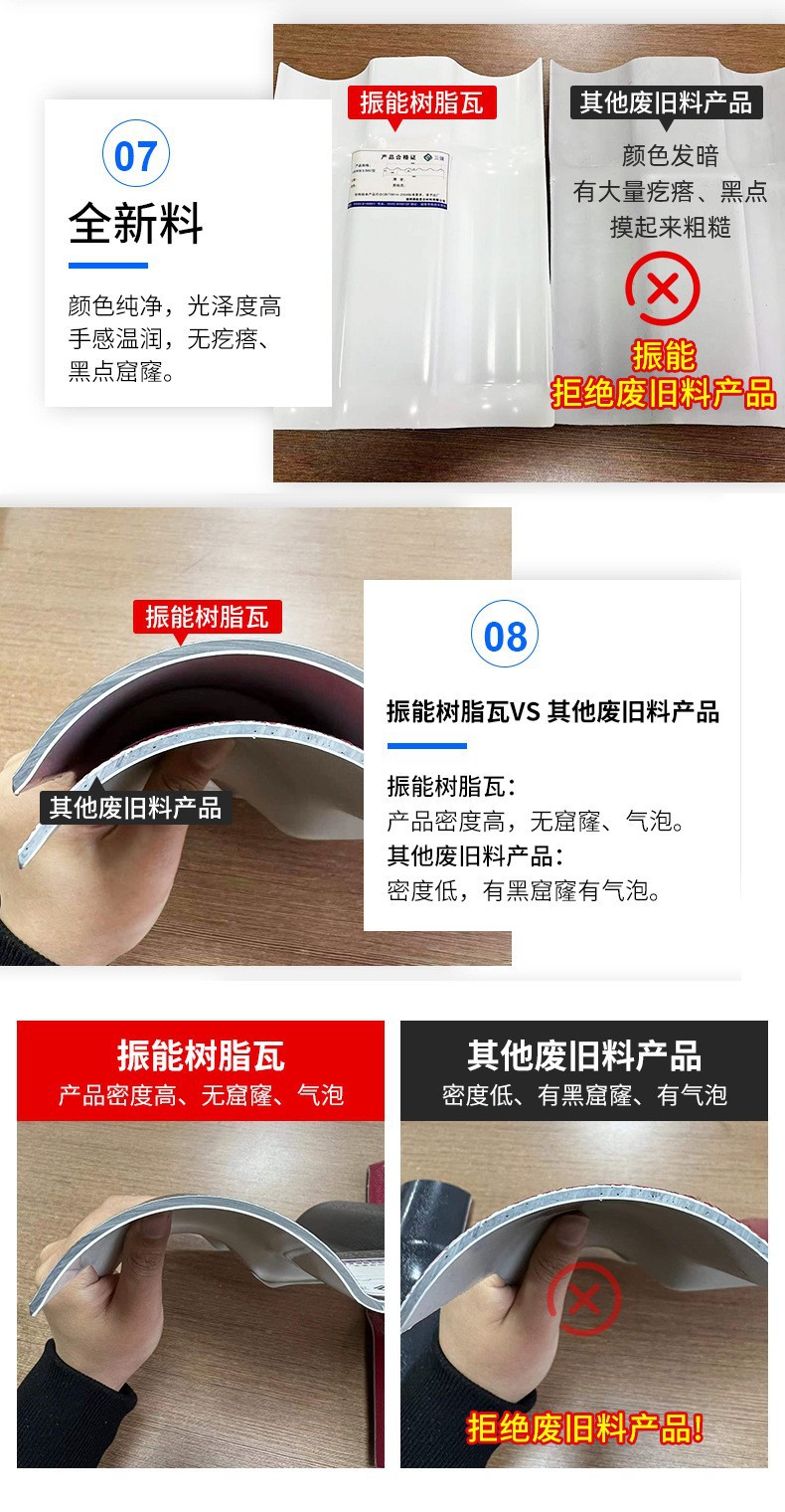 ASA树脂波浪瓦车间厂房耐酸碱耐候塑料三层塑钢瓦屋面瓦防腐瓦详情3
