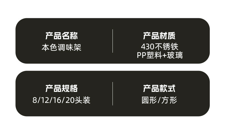 新款厨房旋转调味架多功能香料置物架免打孔不锈铁厨房收纳架批发详情10