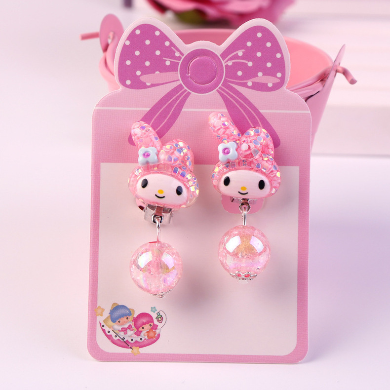 韩国儿童耳环女无耳洞可爱风学生首饰DIY珍珠流苏耳夹长款儿童耳饰详情30