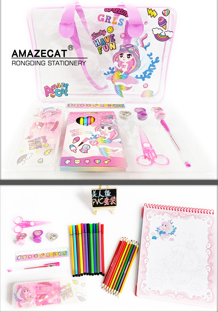 The painting set with a handbag, the Surprise Cat returns to school, stationery set, office and school pic 4