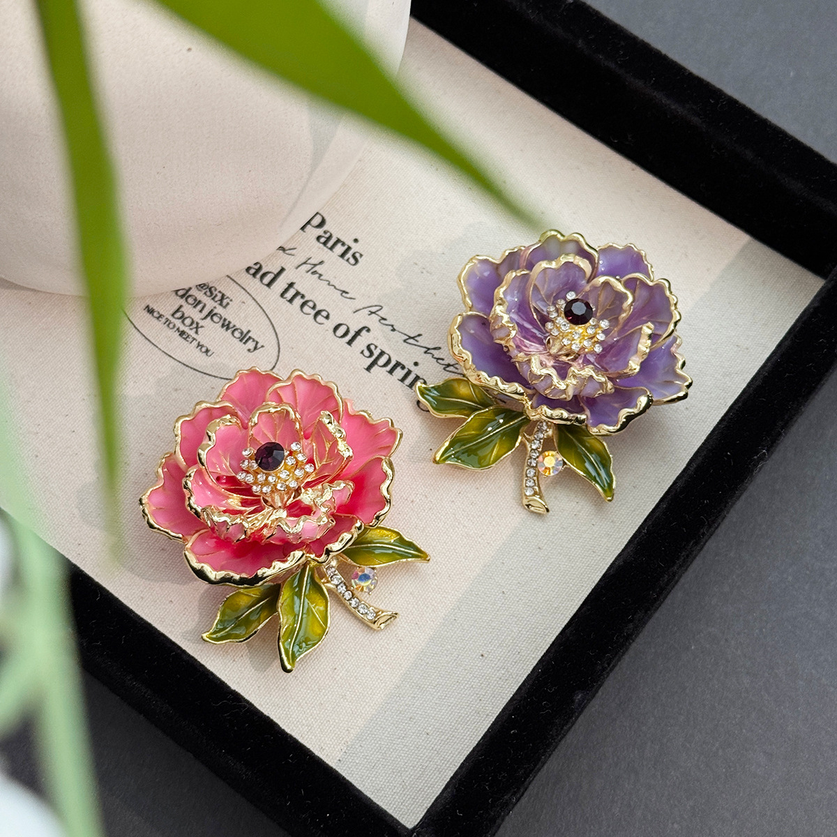 High-end peony flower exquisite brooch, Chinese-style classical brooch, elegant brooch, flower cheongsam and Hanfu accessories pic 1