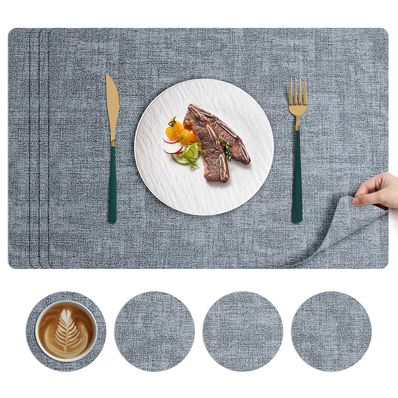 北欧ins风餐垫皮革桌垫防烫垫餐桌隔热垫碗垫高级感餐盘垫茶杯垫详情21