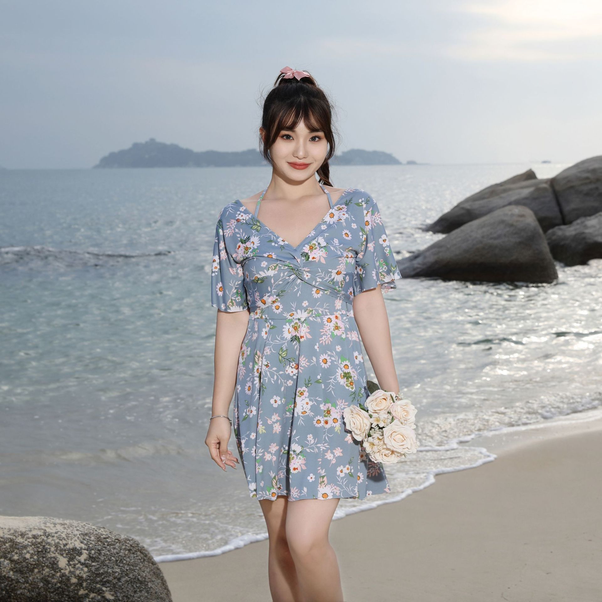 Professional training swimsuit for women, one-piece flat Angle, slimming and shaping, 2024 new style, student sports, quick-drying, specially designed for swimming pools pic 4