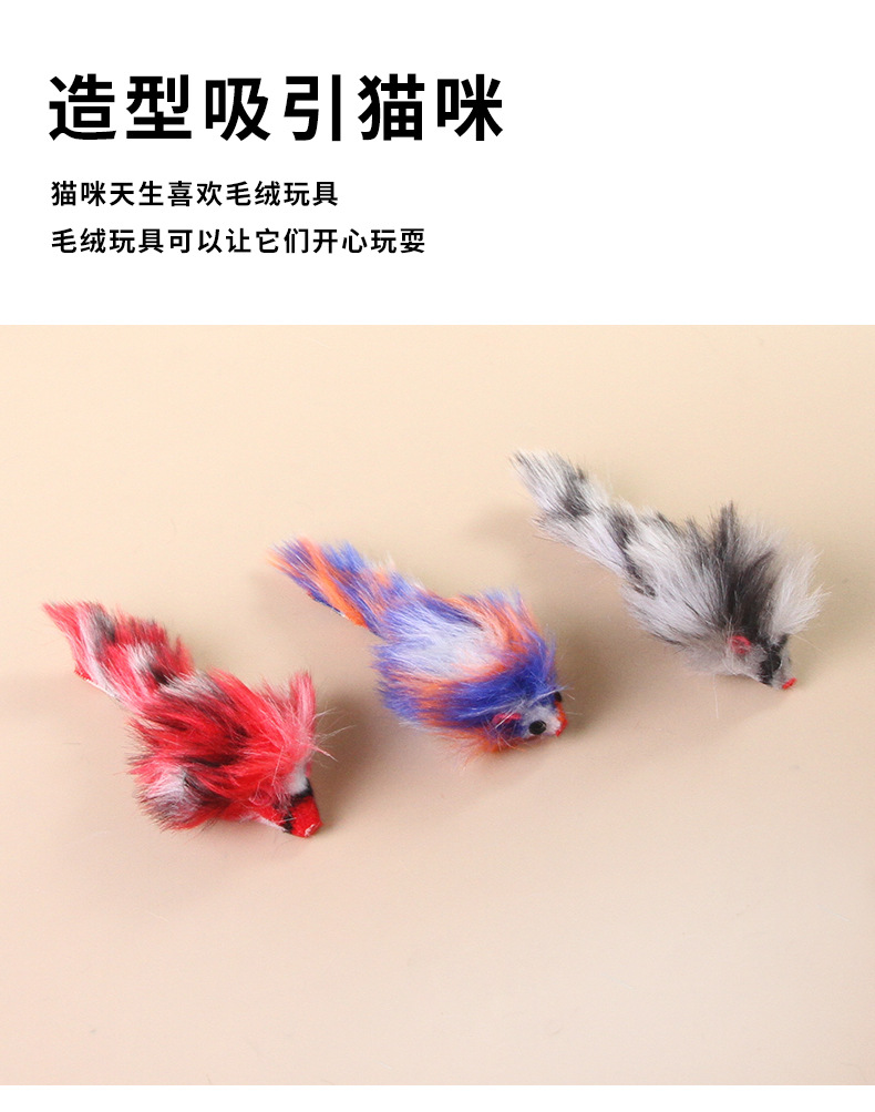 亚马逊新款炫彩老鼠逗猫玩具解闷陪伴磨牙啃咬玩具猫猫自嗨互动详情8