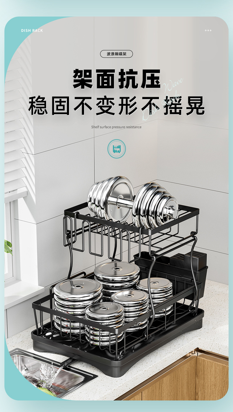 厨房沥水碗碟架碗筷沥水篮水槽洗碗池放碗架收纳架餐具置物架详情7