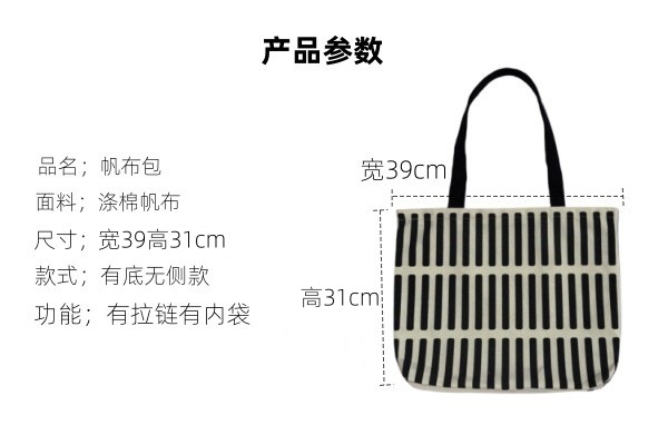 New minimalist design canvas bag for women, single-shoulder, college students, zipper handbag for class, canvas shopping bag in 2025 pic 1