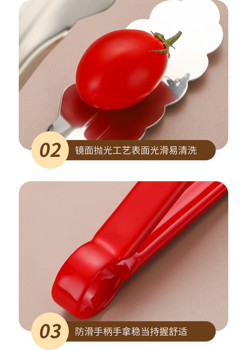 食品夹不锈钢面包夹厨房油炸防烫加长加厚烤肉夹子餐厅菜夹烘焙用详情9