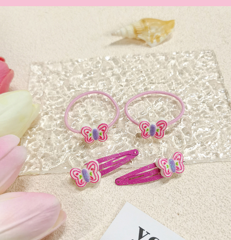 【可以】新款卡通儿童发夹发绳套装女童高弹不伤发发绳糖果色发夹详情14