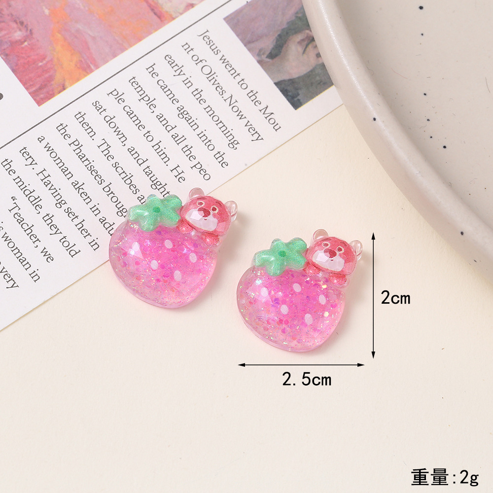 Cartoon animal fruit epoxy resin AB glue accessories, luminous translucent sequins, diy cream glue phone cases, strawberry phone accessories pic 11