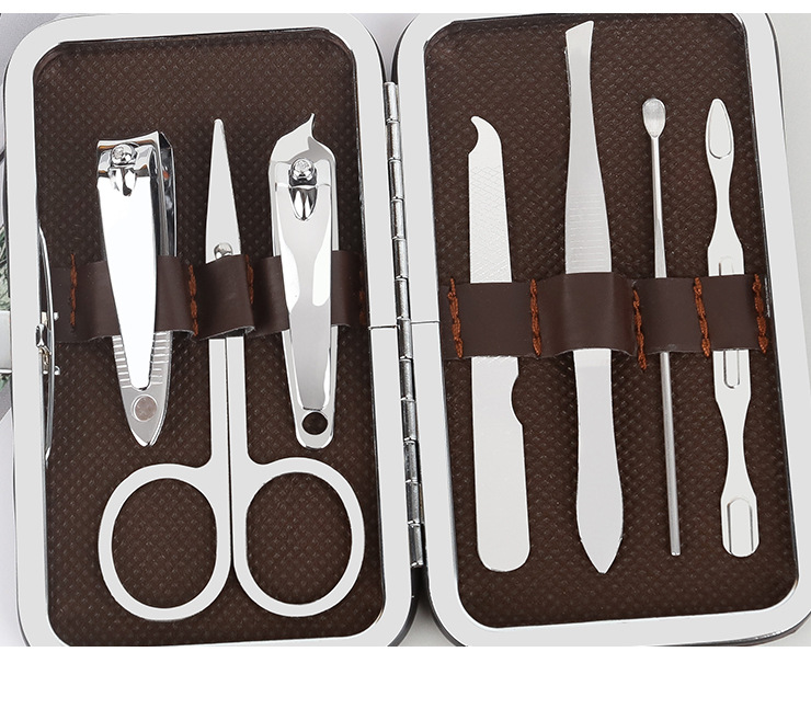 7-piece nail clipper set in leather box, beauty and nail care tools, printable gift nail clipper set pic 30