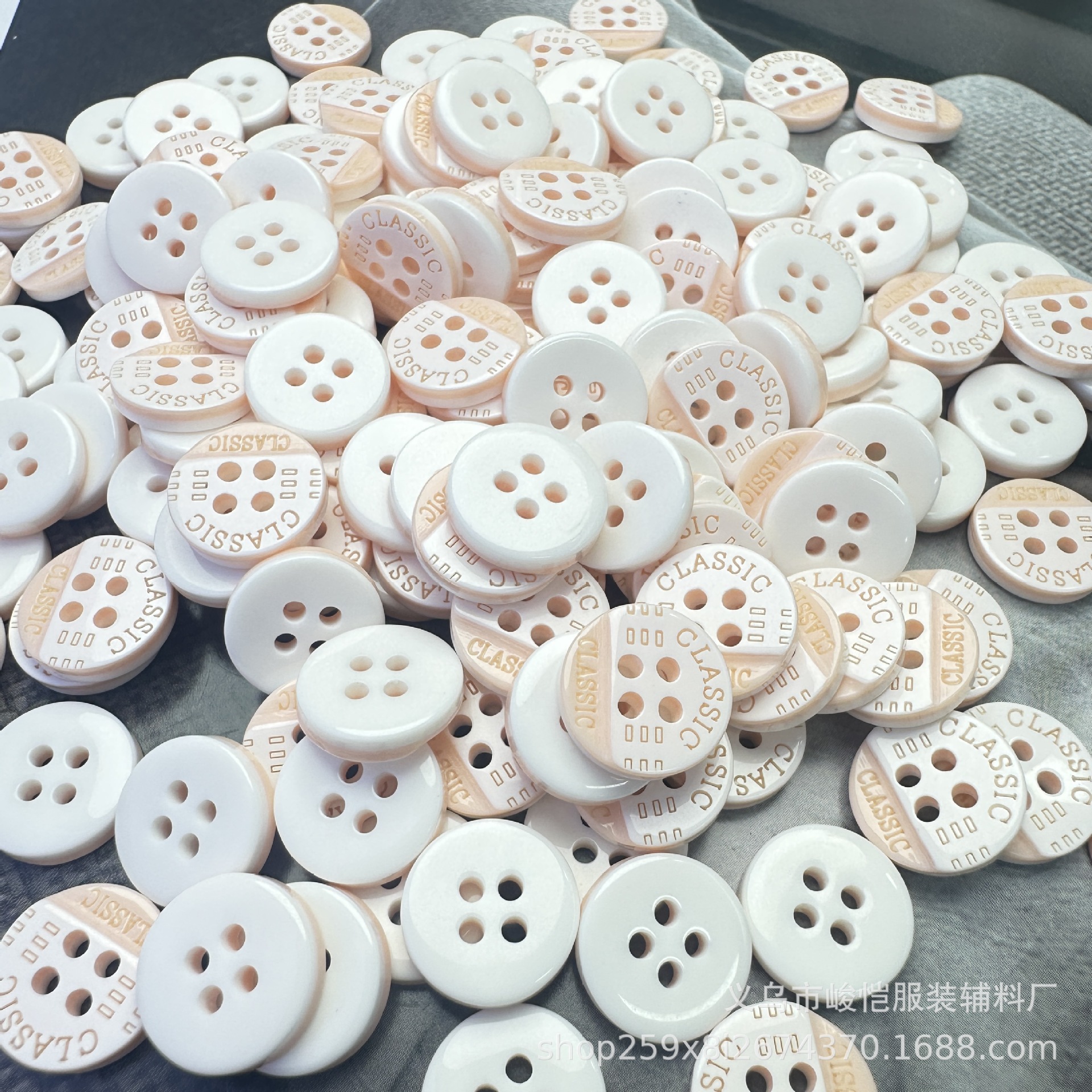 峻恺树脂马卡龙扣四眼两眼衬衫连衣裙纽扣子童装木头花形衣扣详情1