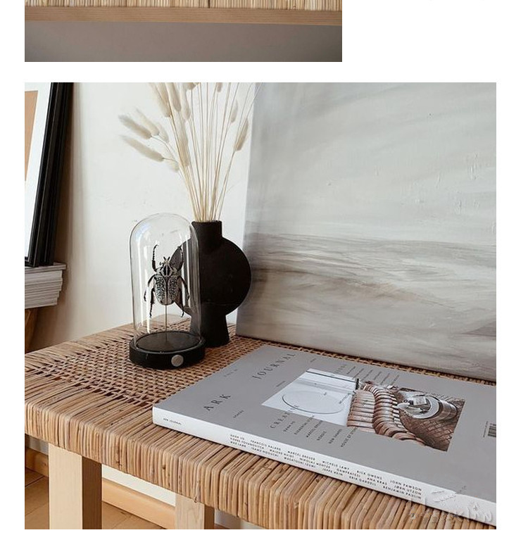 ins实木藤编长凳白蜡木换鞋凳真藤凳子板凳长茶几真藤民宿床尾凳详情14