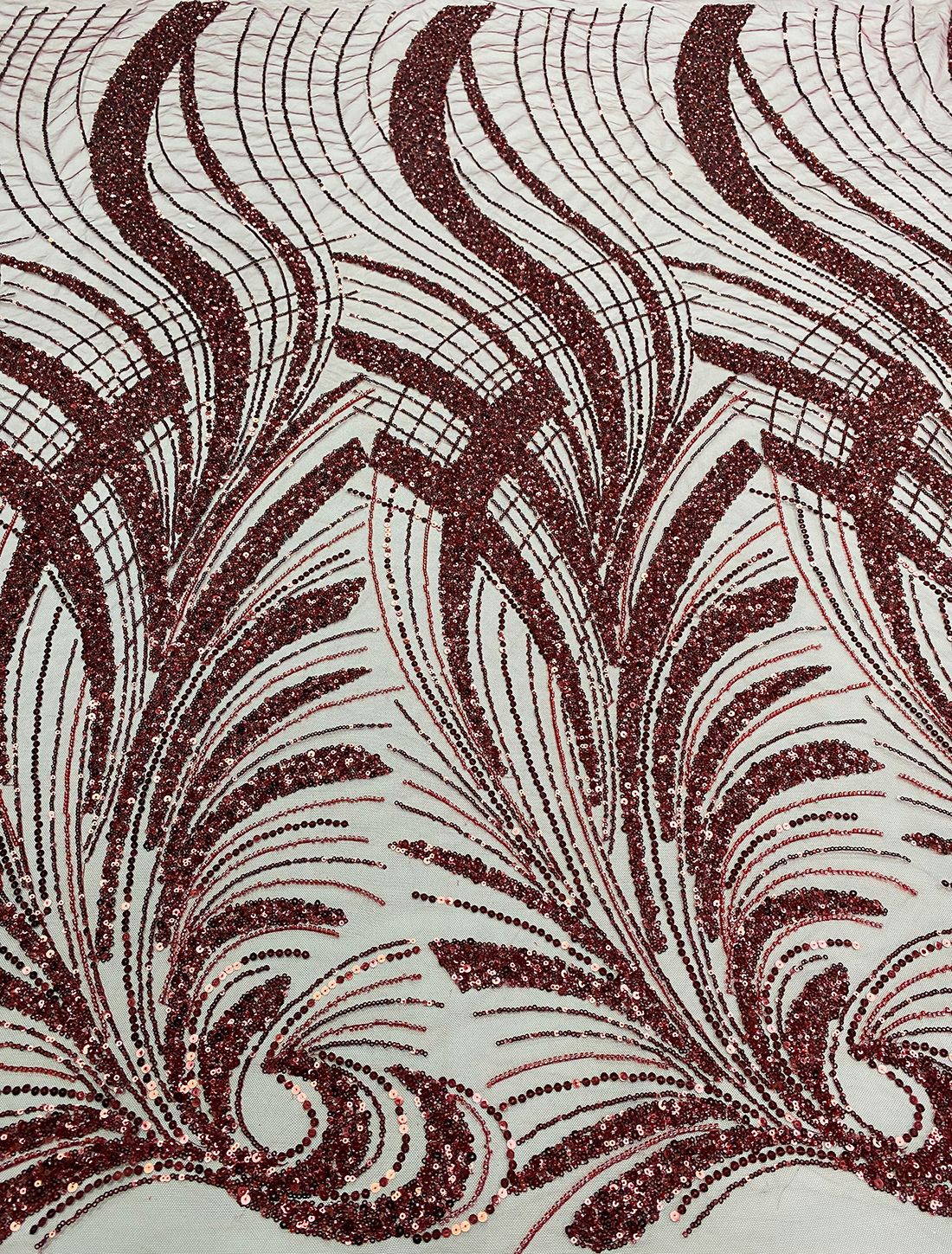 工厂现货珠管珠子亮片网布蕾丝绣花婚纱礼服面料EMBROIDERYLACE详情15