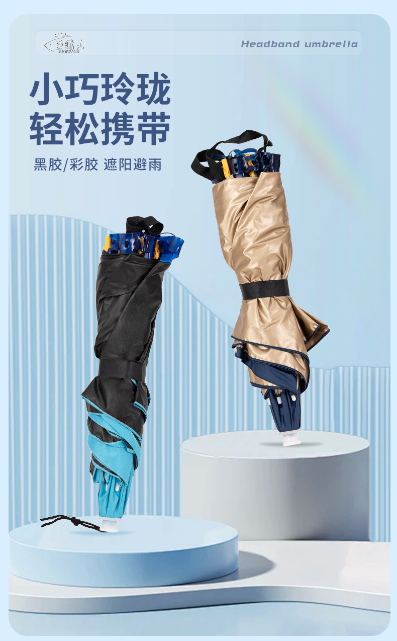钓鱼伞帽头戴伞折叠户外防晒遮阳伞大号双层帽子雨伞便携防雨钓伞详情3