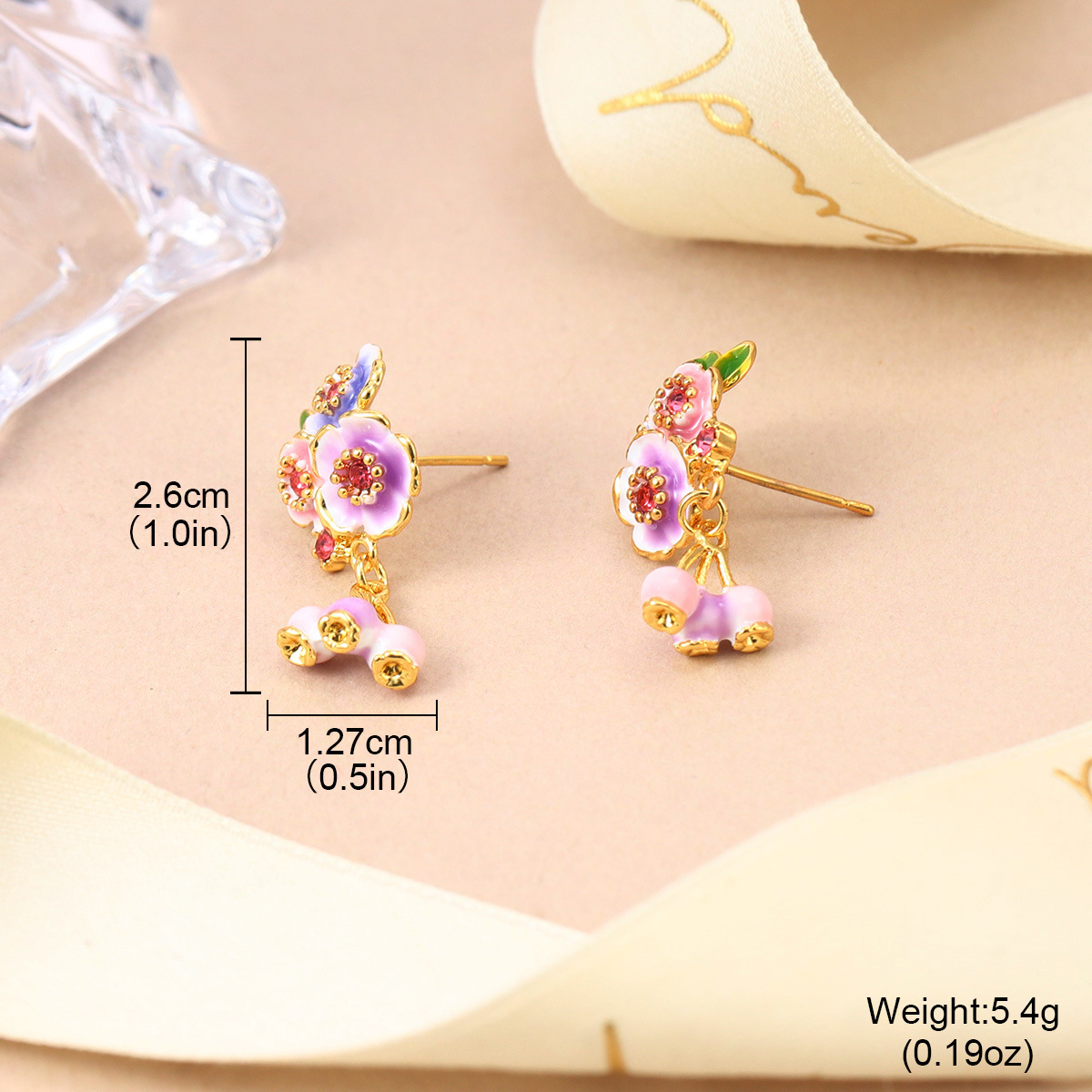 Fresh and new Chinese-style floral stud earrings for spring and summer, high-end enamel pearl earrings, retro Chinese-style tassel earrings for women pic 33