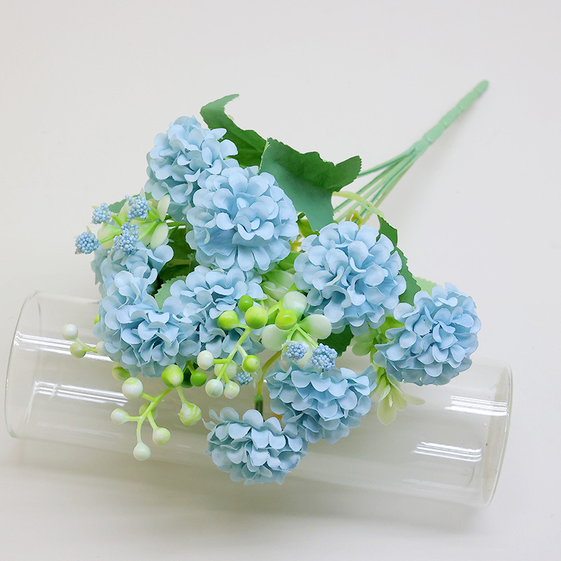 家居装饰花束仿真花成品批发婚庆用假花浆果人造绿植绣球塑料花绿意装点详情22