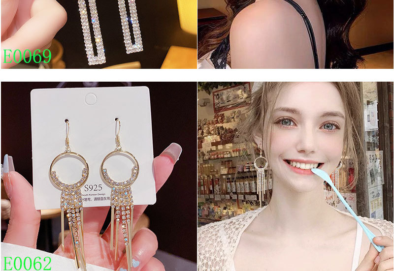 925银针轻奢锆石百搭耳环高级感时尚耳钉女气质爆款流苏耳饰批发详情5