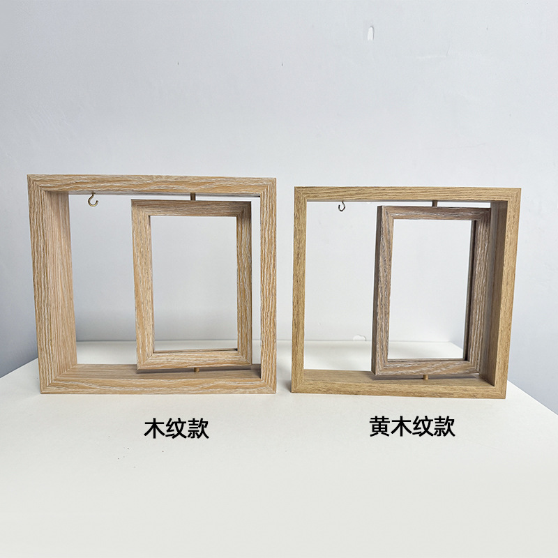 跨境创意双面旋转6寸7寸木质相框摆台个性情侣礼品纪念木质相框详情20