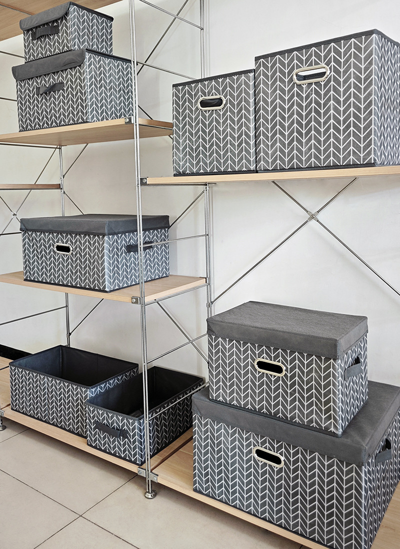 储物箱收纳柜可折叠收纳篮带金属手柄家居收纳盒抽屉式方盒大容量详情7