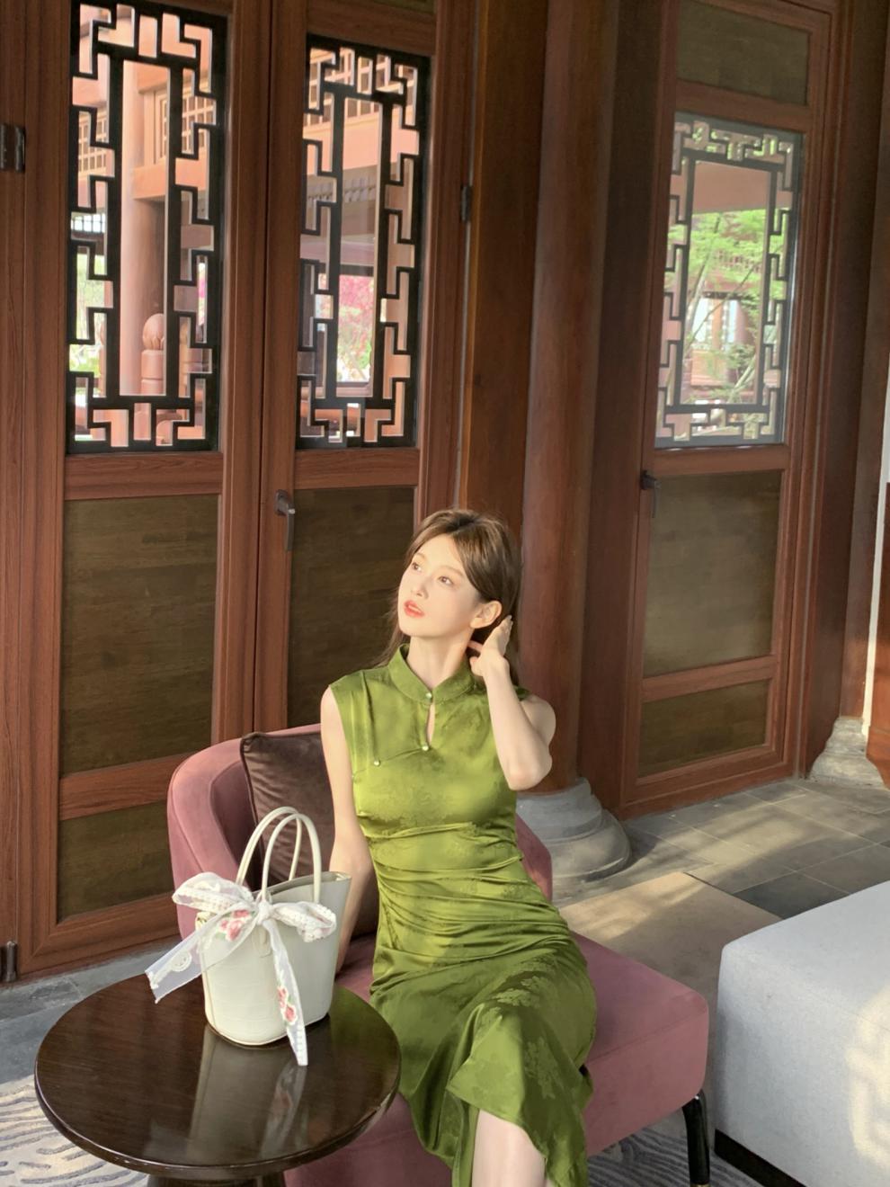 伊茉夏怜语~新中式高端女装连衣裙2024夏季高级感改良女装旗袍裙详情12