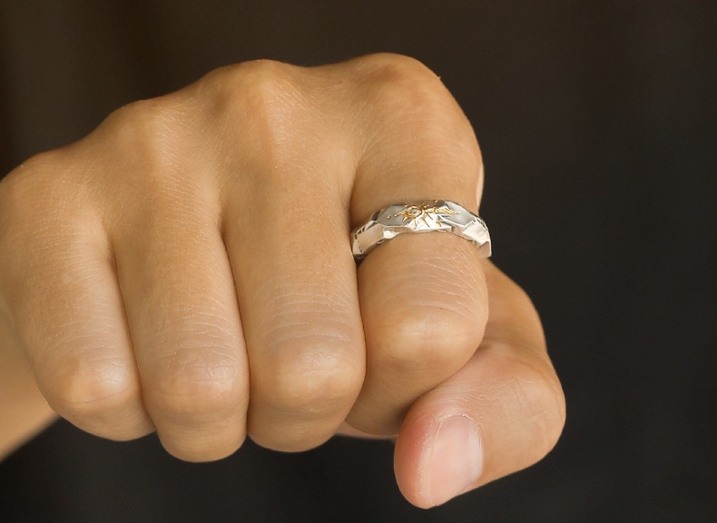 艺尚「许愿石」自律戒指潮牌银饰男生泰银高级感男款男士独特男戒详情8