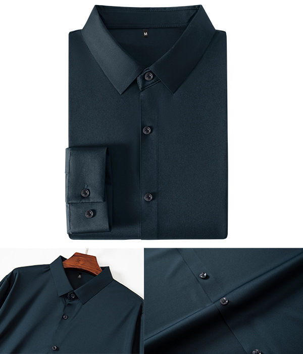 【无痕高弹】跨境四面弹力衬衫男免烫抗皱男士衬衣欧码男装外贸爆详情17