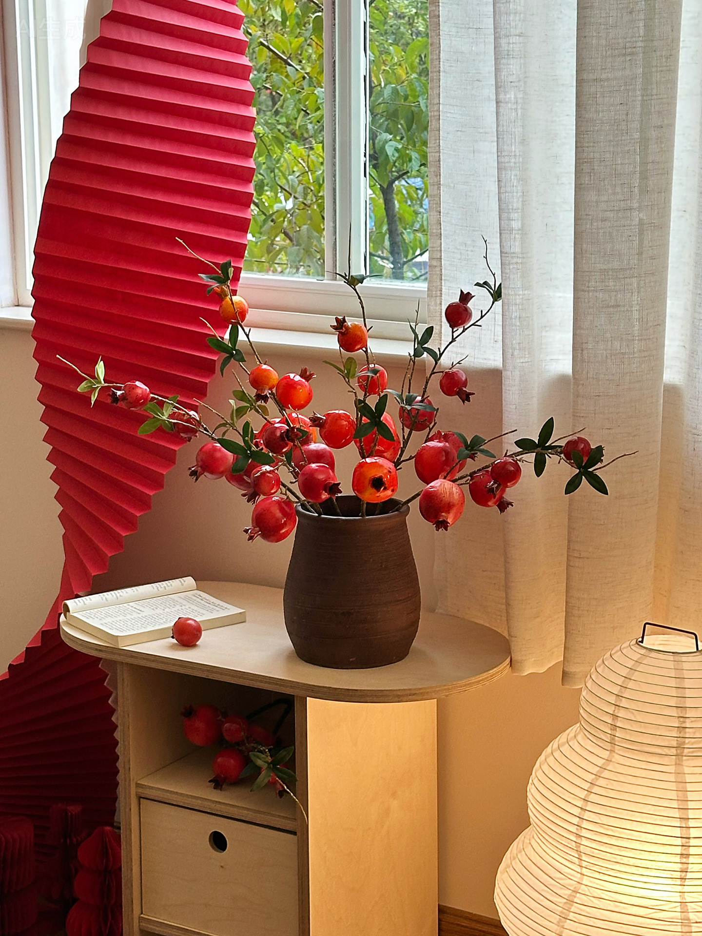 中式仿真石榴果实仿真花假花摆设年宵花喜庆过年客厅餐桌家居摆件详情25