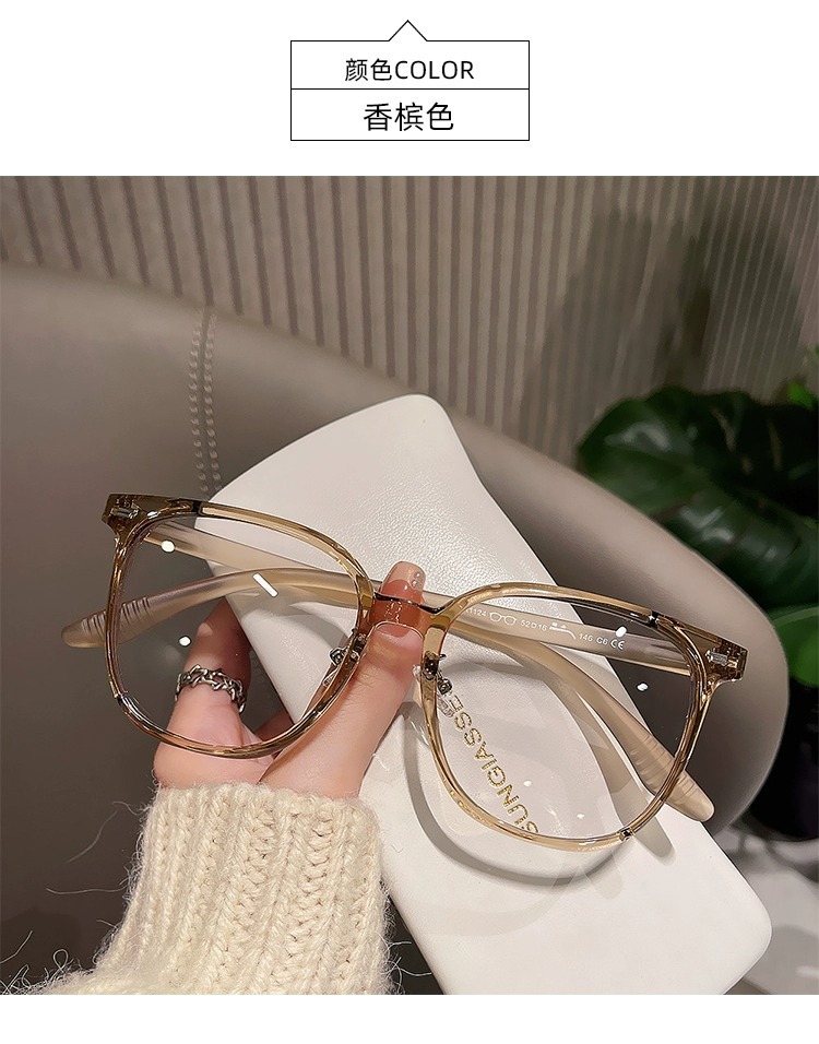 黑色眼镜框女新款网红素颜显瘦方框近视成品防蓝光平光镜厂家批发详情38