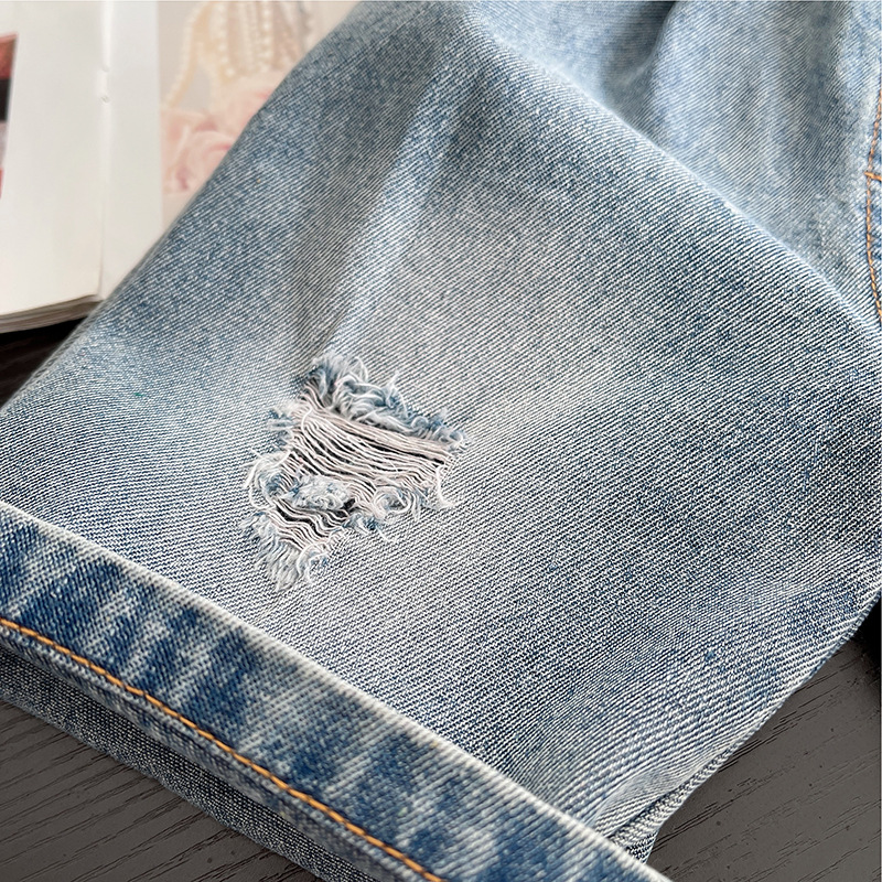 男童夏装牛仔短裤2025夏季小男孩宽松版薄款潮短袖t恤两件套代发详情21