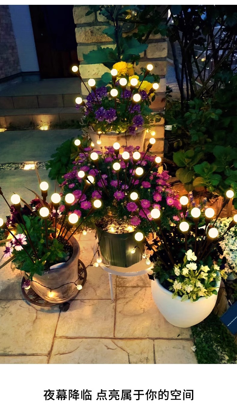 New Year decorative lawn lights, firefly outdoor lights, villa atmosphere, internet-famous New Year welcoming lights, solar decorative lights pic 9