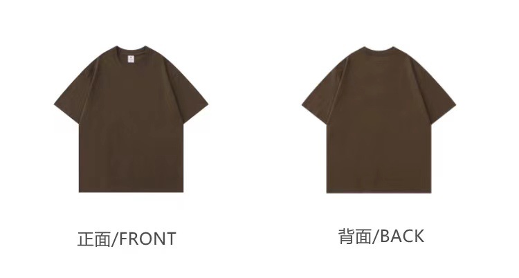 320G heavy-duty short-sleeved T-shirt for men, loose pure cotton base layer, high-end small neckline, solid color American-style T-shirt for both men and women, half sleeve pic 34