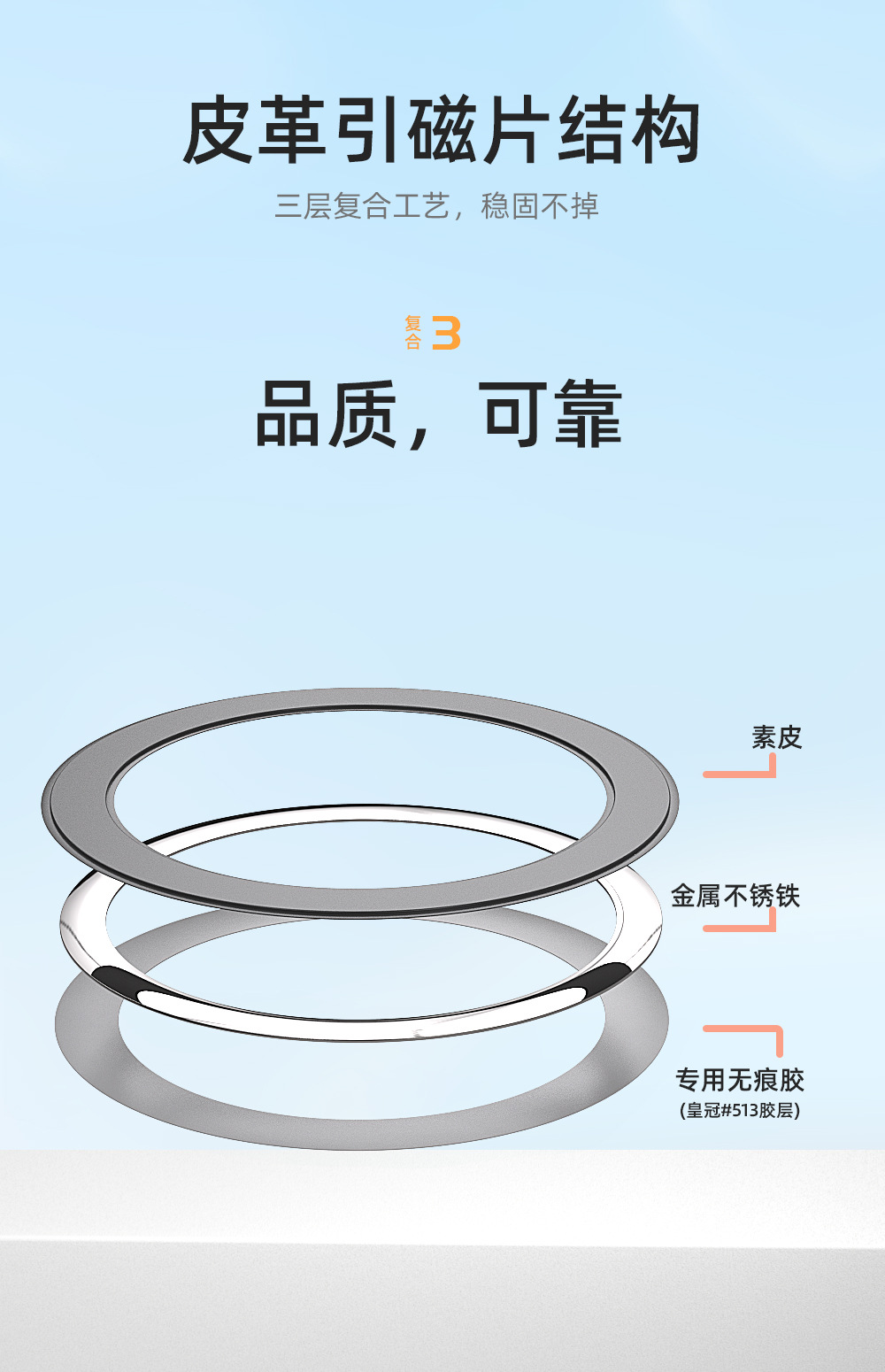 Pinzhisheng magsafe Magnetic Ring 20 Mobile phone magnetic sheet instantly transforms into a magnetic shell, ultra-thin strong magnetic magnetic ring patch pic 6