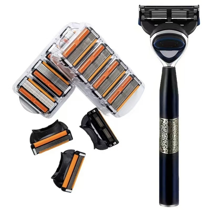 6-Layer Manual Razor For Men跨境高品质男士手动剃须刀6层刀头详情7