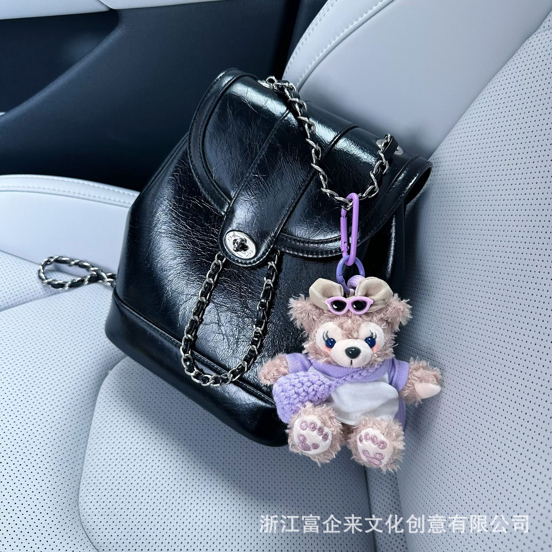 Fuqilai cartoon Shirley Rose pendants, fluffy plush dolls, car keychains, cute bag pendants wholesale pic 1