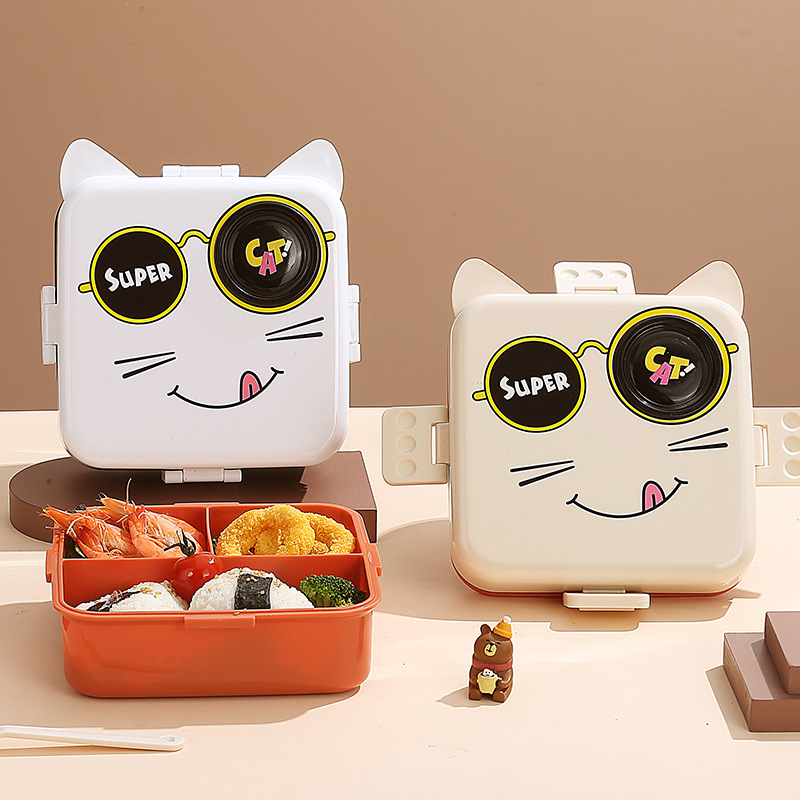 Japanese-style lunch box, ins style cross-border student version lunch box, easy to clean, microwave oven heating lunch box with lid, office worker pic 17