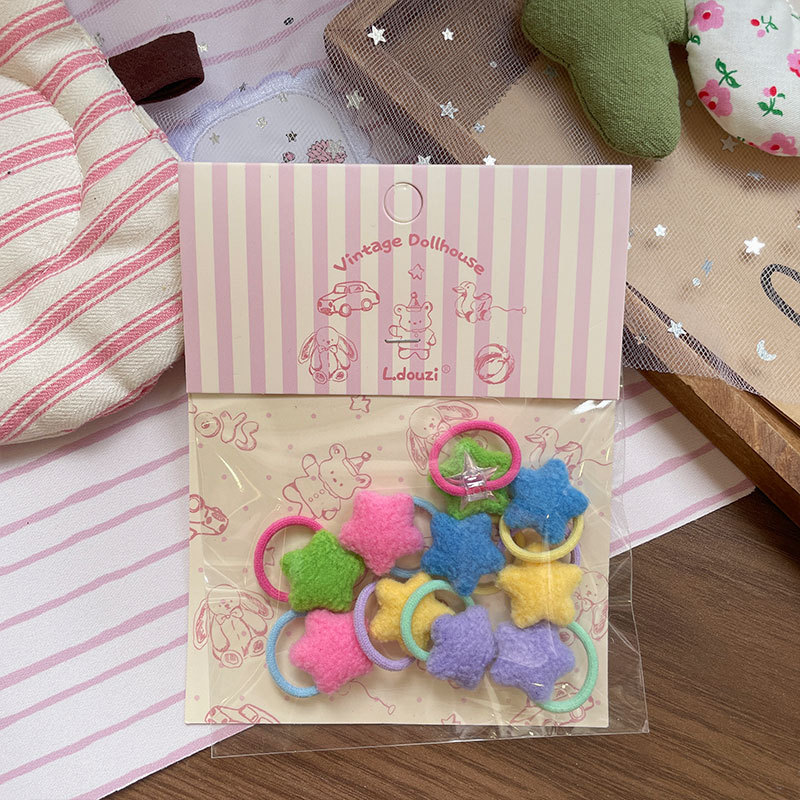 Nueva versión coreana rosa atado niños paño pulgar hairloop elástico no daña el cabello bebé cola de caballo cuerda de cabeza linda mujer pic 7