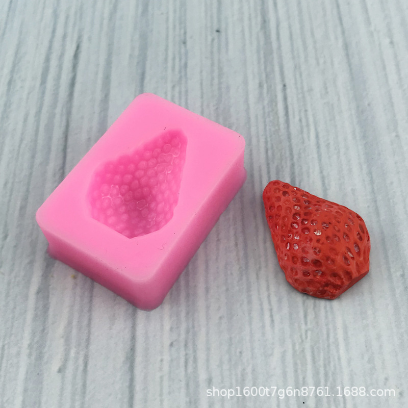 Small strawberry chocolate fondant mold, fruit mousse pudding mold, scented candle, gypsum resin, handmade soap mold pic 2