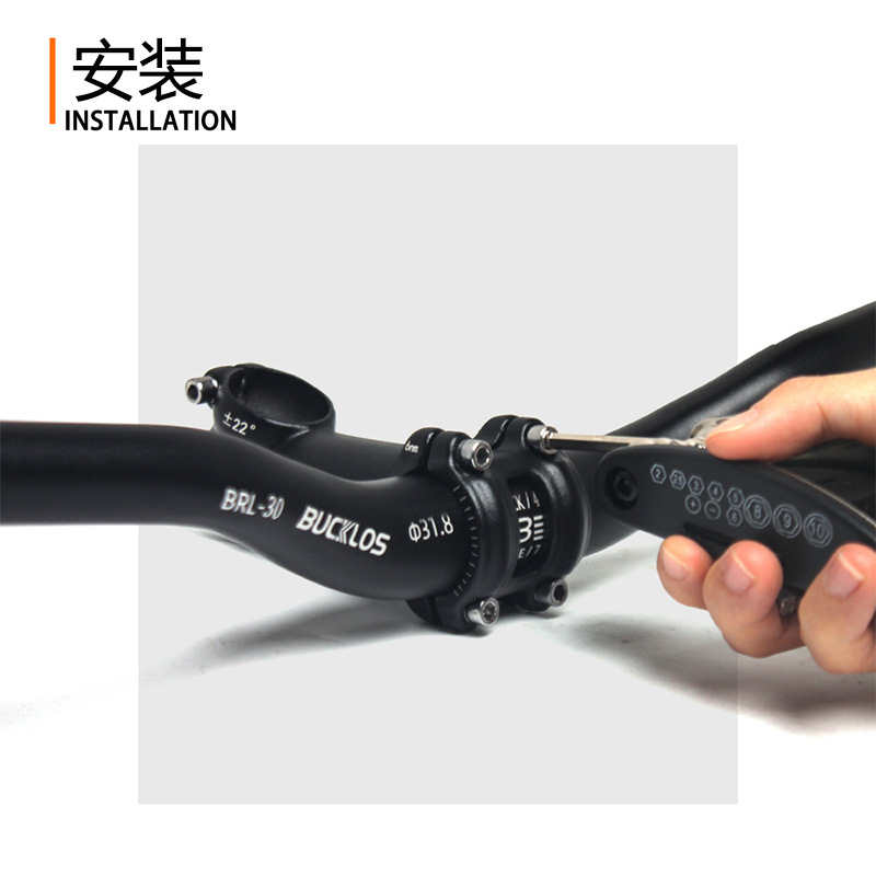 BUCKLOS mountain bike handlebars, aluminum alloy rappelling handlebars, horizontal folding bike lifting handlebars, 90mm swallowtail handlebars pic 7