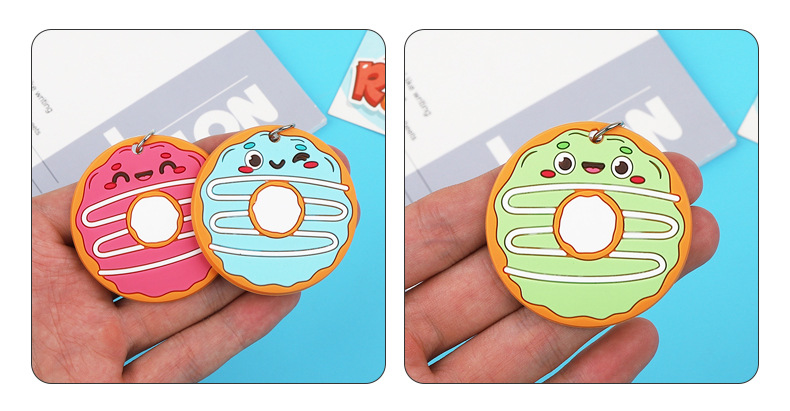 跨境新款PVC软胶钥匙扣批发 甜甜圈钥匙圈 卡通挂件义乌礼品现货详情6