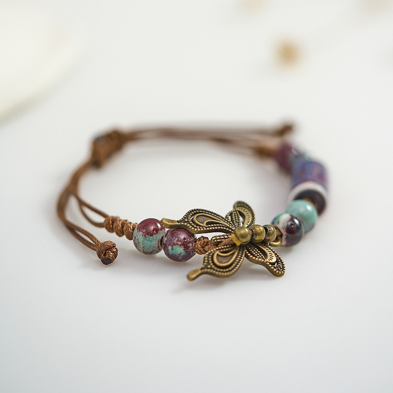 景德镇陶瓷手链批发新中式编织串珠手串闺蜜森系手绳小饰品饰品详情3