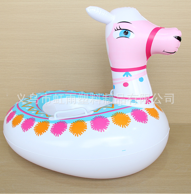 羊驼艇水上充气儿童玩具座圈带翅膀防侧翻游泳圈婴儿坐圈批发详情8