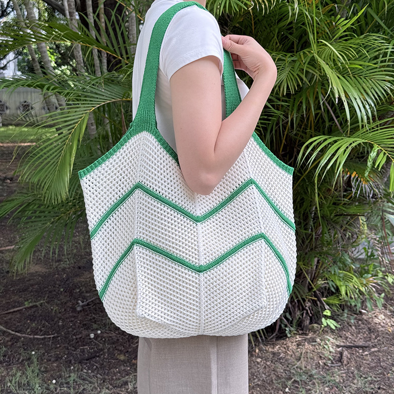 Casual large-capacity knitted bag for women 2025 new style, trendy, versatile and stylish single-shoulder bag, fashionable tote woven bag pic 25