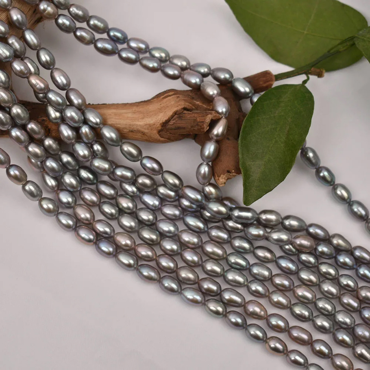 天然淡水珍珠AAA级米珠 灰色 无瑕品质超好串珠 DIY串珠饰品详情1